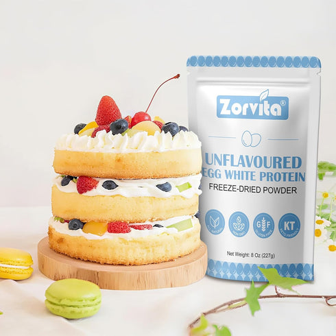 Zorvita 8 Oz(227g) Freeze-dried Egg White Powder Unflavored Dried Egg White Powder, No Additives or Fillers