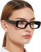 MARE AZZURO Blue Light Blocking Glasses for Women, Retro Fashion Computer Eyewear, 90s Vintage Gaming