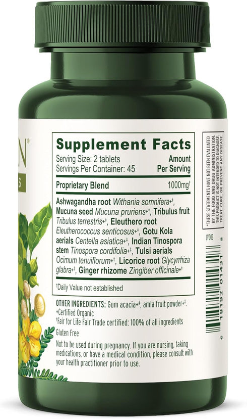 Banyan Botanicals Adrenal Nourish – Organic Adaptogen Supplement for Natural Energy with Organic Ashwagandha, Gokshura