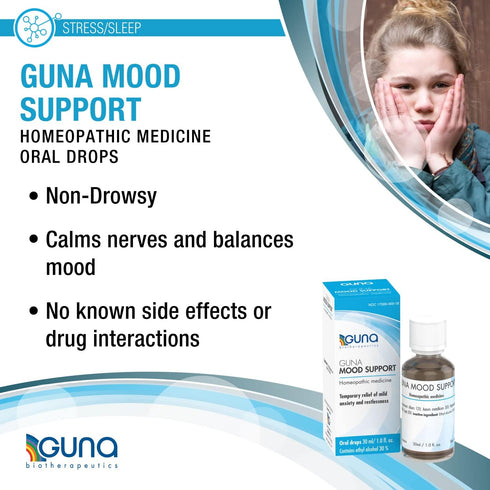 GUNA Mood Support Natural Homeopathic Remedy - 1 Ounce to Relieve Stress, Mild Restlessness, and Help with Relaxation