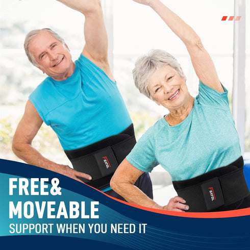 FEATOL Back Brace for Lower Back Pain Relief, Heavy Work Lifting with Ergonomically 3D Silicone Pad, L/XL