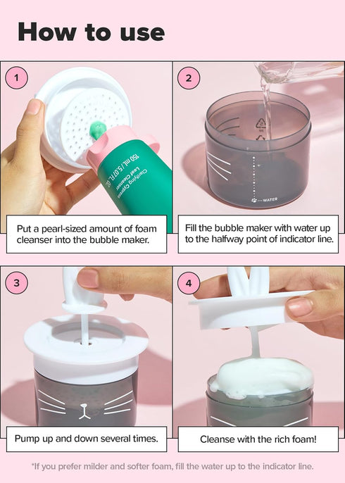 I DEW CARE Bubble Foam Maker - Cat-ppuccino for Facial Cleansing, Gifts for Women and Girls