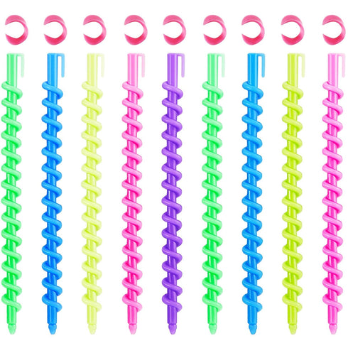 WILLBOND 40 Pieces Hair Perm Rods, Spiral Plastic Curling Rollers for Women, 6.10 x 0.24 Inch Salon Tools