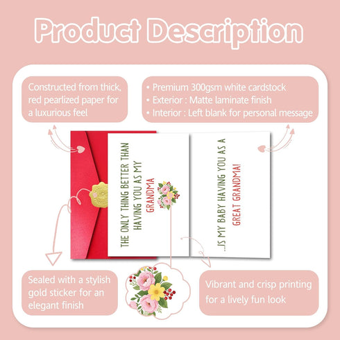 Pstyteos 8 5.3 Funny Pregnancy Card for Grandma, the Only Thing Better than Having You as My Grandma is My Baby Having