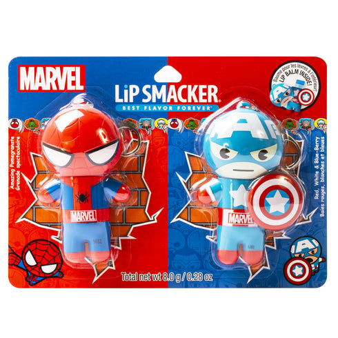 Lip Smacker Marvel Keychain Lip Balm for Kids - Spiderman & Captain America