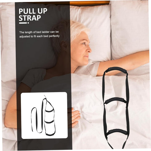 Veemoon Adjustable Bed Ladder for Elderly Physiotherapy Aid Belt Easy Install Bed Rails Disabled Pull up Strap Light