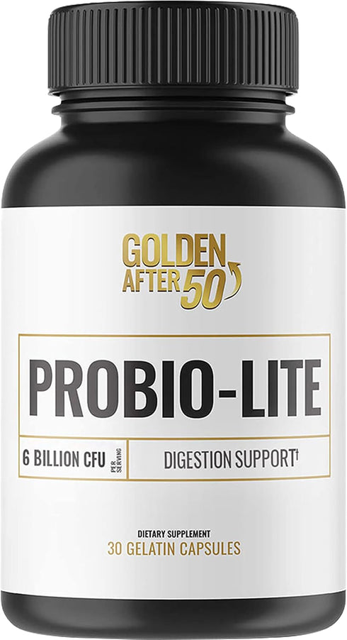 Golden After 50 Probio-Lite, Probiotics for Gut Health and Digestion Support, 30 Gelatin Capsules