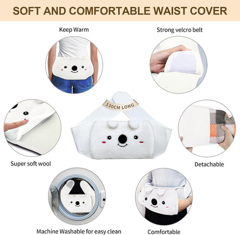 Toxin 2 Pack Hot Water Bottle, Rubber Hot Water Bottle Belt with Warm Soft Waist Plush Cover, Hot Water Bag for Pain