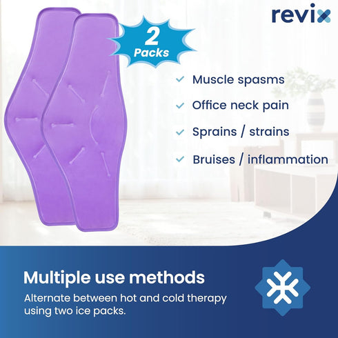 REVIX XL Ice Packs for Neck Pain Relief, Reusable Gel Cold Packs for Injuries, Hot Cold Compress for Neck and Shoulders