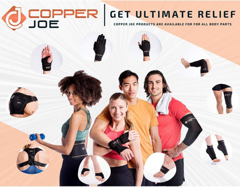 Copper Joe Compression Shoulder Brace - Adjustable Rotator Cuff Support for Shoulder Pain Relief