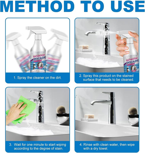 Omexry (1, 1PC) Bathroom Descaler Foam Cleaner, Stubborn Stains Cleaner, Bathroom Descaler Foam Spray, All-Purpose Home