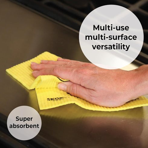 Skoy Cloth, 4-pack Swedish Dishcloths for Kitchen Use, Reusable Cleaning Cloths, White