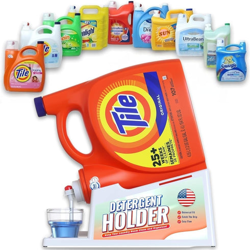 TidyFriend Liquid Laundry Detergent Holder Stand with Drip Tray & Rubber-Grip Feet,