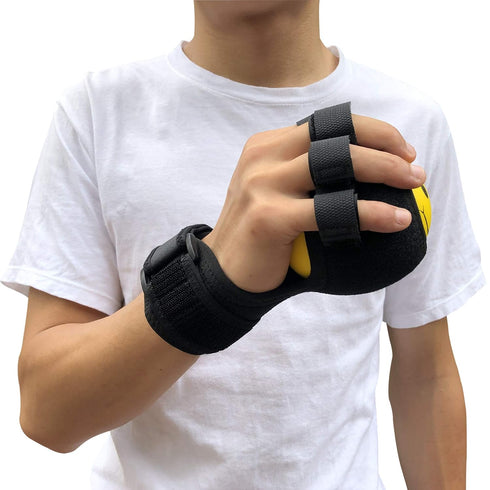Anti-Spasticity Ball Splint & Finger Posture Corrector for Stroke Hand, Functional Hand Wrist Support Orthosis