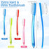 Zopeal Extra Hard Firm Toothbrush for Adults, Bulk 8 Pieces, Huge Head Bristle Full Head Manual Cleaning