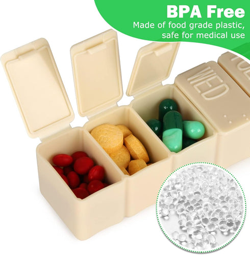 MAYFIVE 2Pack Organizer,7 7 Weekly Pill Days Pill Cases Travel Daily Pill Box Medicine Organizer Pill Box Day Pill