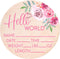 Hello World Sign for Newborn Baby Birth Stat Sign Floral Baby Sign