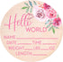 Hello World Sign for Newborn Baby Birth Stat Sign Floral Baby Sign