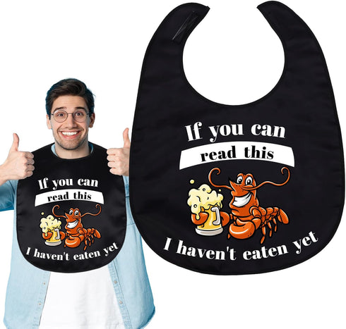 Maziky Funny Adult Bibs for Eating Man Women Elderly, Washable Clothing Protectors Bib