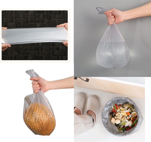 4 Gallon Bathroom Trash Bags, 100 Counts, Small Handles Garbage Bags for Office, Kitchen, Bedroom