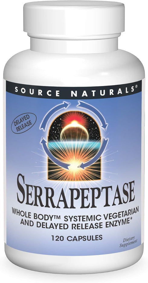 Source Naturals Serrapeptase, Delayed Release Enzyme, 120 Vegetarian Capsules