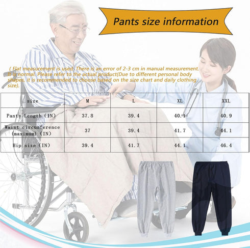 Yodilala TPU Incontinence Care Trousers,Washable Elastic Adjustable Patient Care Trousers,Adult Incontinence Leak-Proof