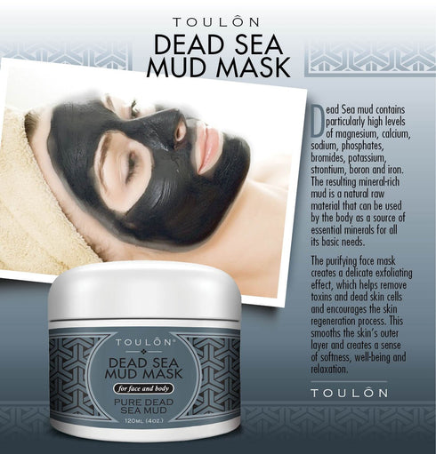 TOULON Best Mud Mask, Dead Sea Exfoliating Facial Mask, Blackhead Remover for Men, Women, Kids