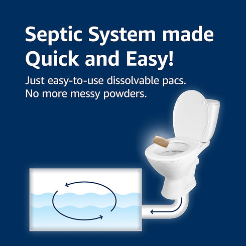 Amazon Basics Septic Treatment Pouch, Unscented, 0.63 oz (Pack of 3), 3 Month Supply