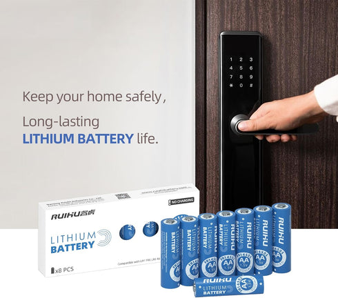 RUIHU 8 Pack 1.5V 3000mAh AA Batteries Lithium Iron Double A Batteries, Longer Lasting AA Lithium Batteries for Blink