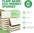 20 Pack Biodegradable Natural Kitchen Sponge - Compostable Cellulose and Coconut Walnut Scrubber Sponge - Eco Friendly Sponges for Dishes by AIRNEX