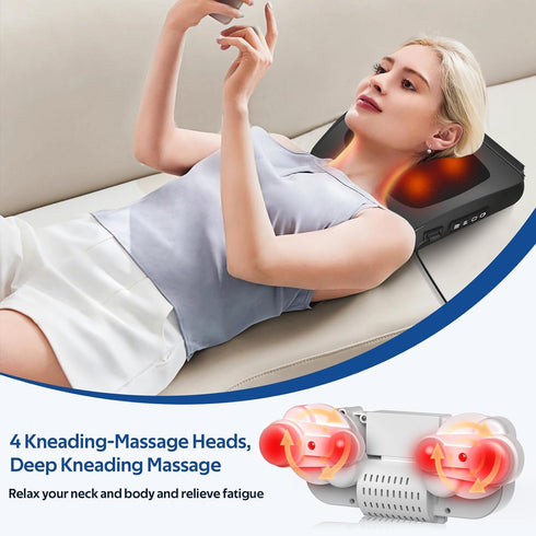 Back Massager with Heat, Shiatsu Deep Tissue Electric Massage Pillow for Back, Neck, Shoulders, Legs, Foot, Body Muscle