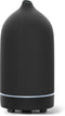 Essential Oil Diffuser, Handcrafted Ceramic Ultrasonic Cool Mist Air Diffuser, 9 Colors Night Light with Timer (Black)