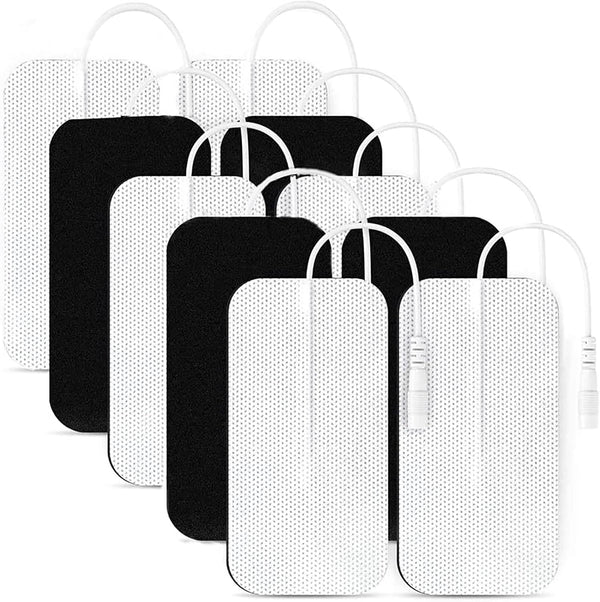 10PCS Reusable Electrodes TENS Unit Replacement Pads 2x4 for Muscle Stimulator, Compatible with AUVON, TENS 7000,