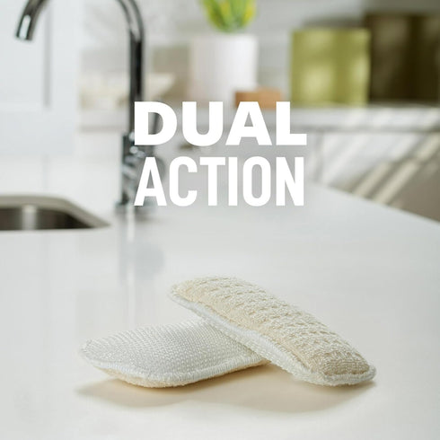 Scotch-Brite Greener Clean Dual Action Scrub & Wipe, 2 Pads for Washing Dishes and Cleaning Kitchen