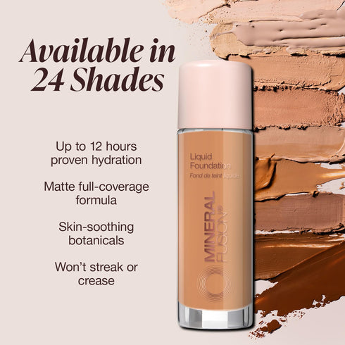 Mineral Fusion Full Coverage Foundation: Liquid Foundation - Cool 1, Fair Complexion, Lightweight Matte Finish