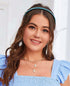 Wecoe Rhinestone Headband Women Blue Headband Women Non Slip Fashion Bling Sparkly Diamond Headband Hair Band Birthday Wedding Bridal Holiday Hair Accessories For Women Girls Gifts for Her