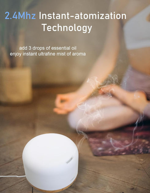 James G. 500ml Premium Essential Oil Diffuser, Ultrasonic Aromatherapy Fragrant Oil Humidifier Vaporizer