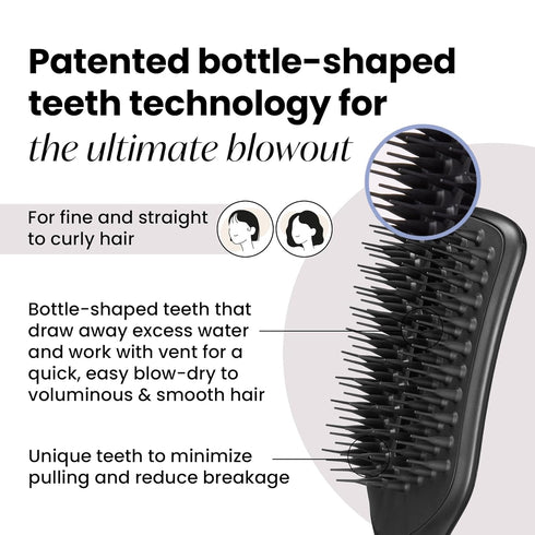 Tangle Teezer Ultimate Blow Dry Brush, Vented Hair Brush for Quick & Easy Blowout, Jet Black