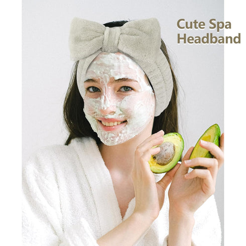 Ondder 8 Pcs Coffee Spa Headband - Terry Cloth Makeup Headband for Skin Care, Washing Face, Women