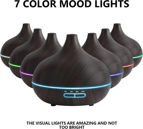 Diffusers for Essential Oils Large Room, 550ml with Remote Control, Ultrasonic Oil Diffuser with Timer