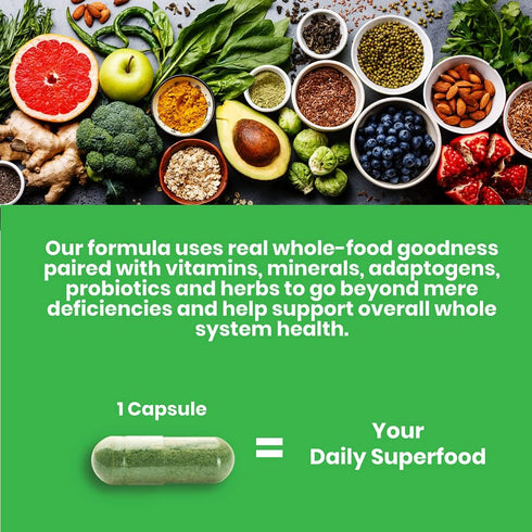 Earth's Blend Multivitamin with Iron, 48 Organic Superfoods by Paradise Herbs