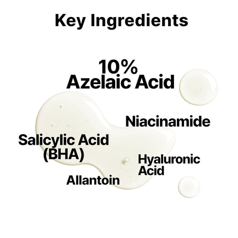 10% Azelaic Acid Serum with Niacinamide, Salicylic Acid, Rosacea Treatment for Face Redness Relief, 1Fl Oz