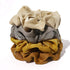 Silk Satin Scrunchies for Women, Big Hair Ties No Crease Ponytail Holders in Beige, Gray, Dark Yellow, Light Yellow