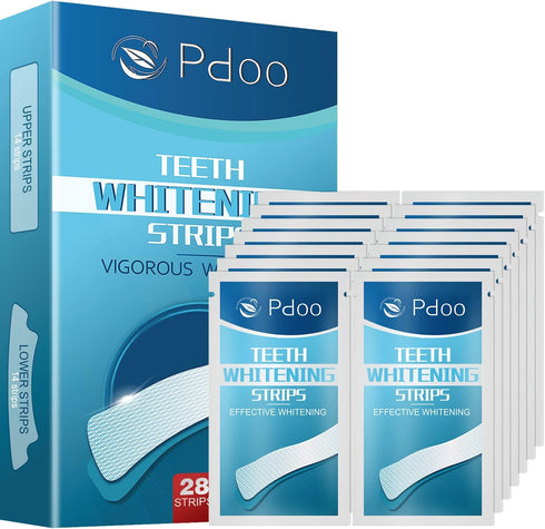 Teeth Whitening Strips, Professional Whitening for Sensitive Teeth, Fast Remove Smoking, Coffee, Wine Stains, Pack of 28