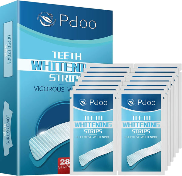 Teeth Whitening Strips, Professional Whitening for Sensitive Teeth, Fast Remove Smoking, Coffee, Wine Stains, Pack of 28
