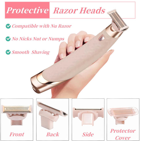 Razor Replacement Heads for Flawless Nu Razor, Body Replacement Heads for Women, Pack of 2 with Covers