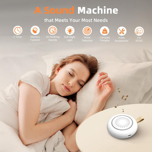 Hatch Portable Pink Sound Machine, Nature Sound White Noise Sound Machine with Night Light for Sleep, Meditation