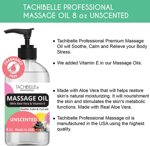 Tachibelle 8 oz Professional Massage Oil for Soothing and Relieve Body Best Natural Therapy for a Warming, Relaxing