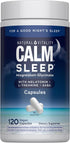 Natural Vitality Calm Sleep Capsules | Magnesium with Melatonin, L-Theanine & GABA Supplement |
