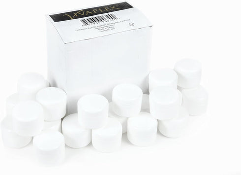 Vivaplex 24 White Cosmetic Jars, 2 oz with Liners and Dome Lids